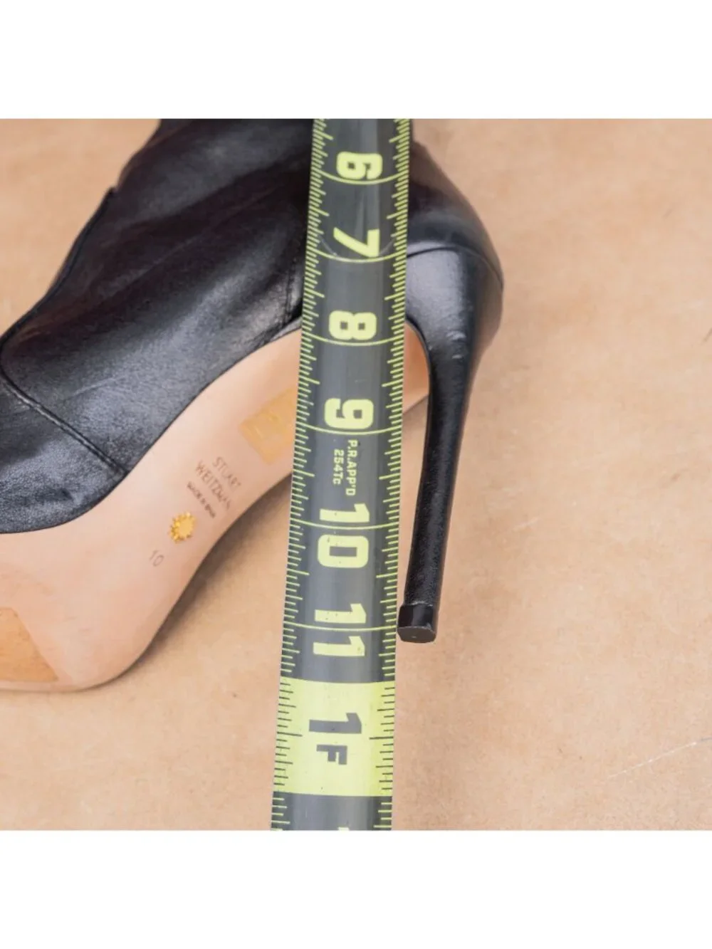 Stuart Weitzman Women 100 Pointy Toe Black Leather Fashion Party Boots sz 10
